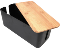 MOZOS Organizer na kable i listwy Czarny Drewno KBO-BK-WOOD - 1095142 - zdjęcie 2